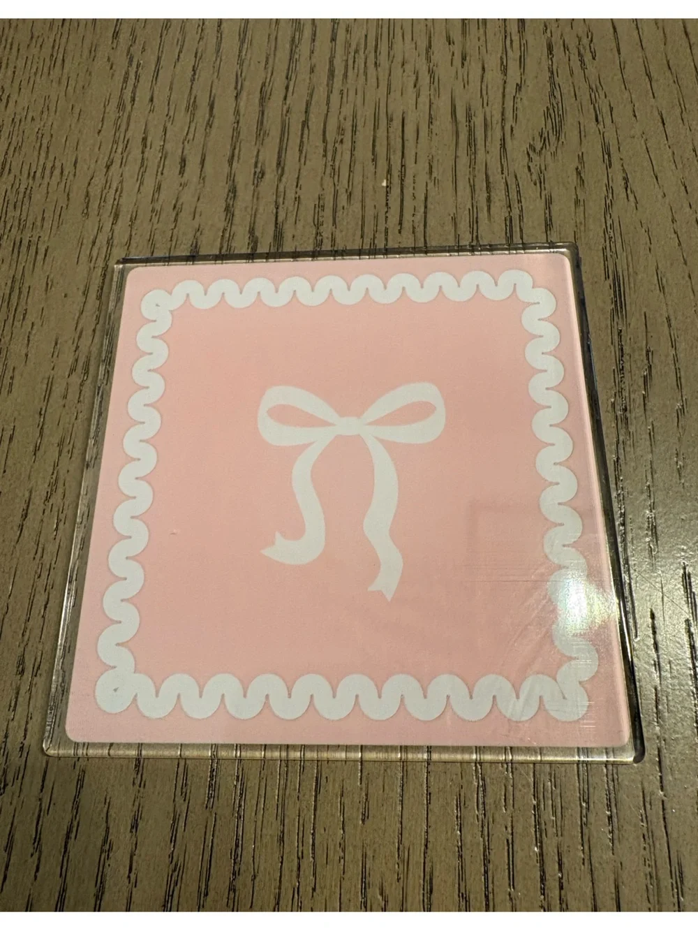 Target Pink Bow Square Coasters - Set of 4